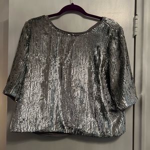 Jcrew sequin shirt with bows on back, worn 1x